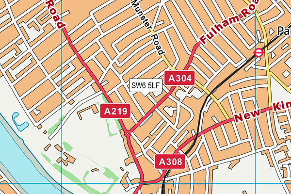 SW6 5LF map - OS VectorMap District (Ordnance Survey)