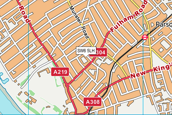 SW6 5LH map - OS VectorMap District (Ordnance Survey)