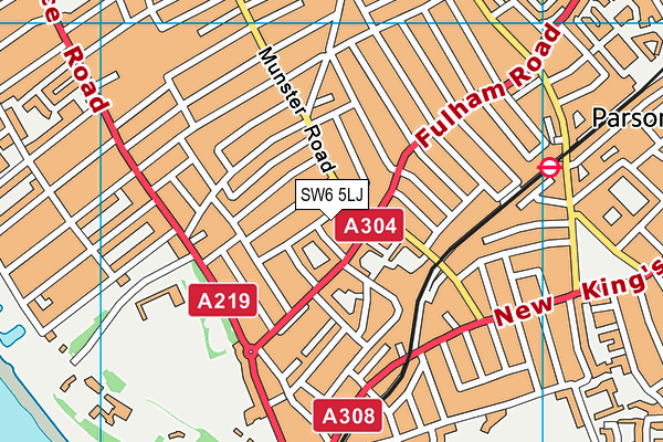 SW6 5LJ map - OS VectorMap District (Ordnance Survey)