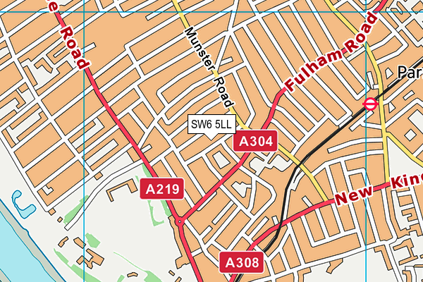 SW6 5LL map - OS VectorMap District (Ordnance Survey)