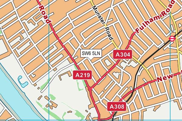 SW6 5LN map - OS VectorMap District (Ordnance Survey)