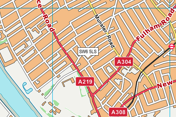 SW6 5LS map - OS VectorMap District (Ordnance Survey)