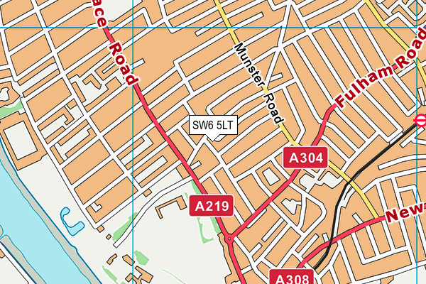 SW6 5LT map - OS VectorMap District (Ordnance Survey)