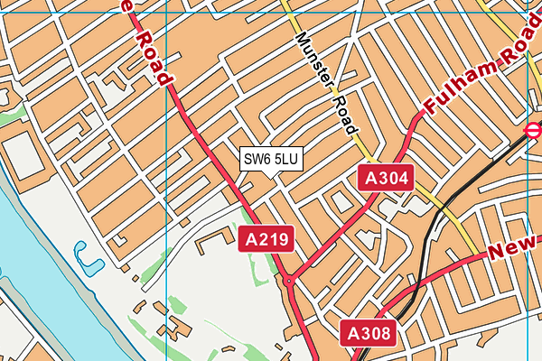 SW6 5LU map - OS VectorMap District (Ordnance Survey)