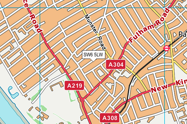 SW6 5LW map - OS VectorMap District (Ordnance Survey)