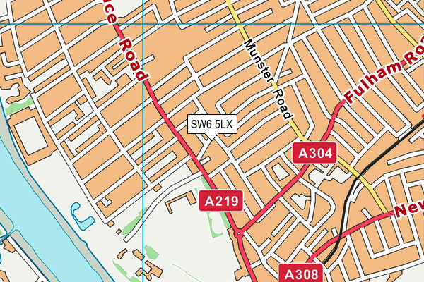 SW6 5LX map - OS VectorMap District (Ordnance Survey)