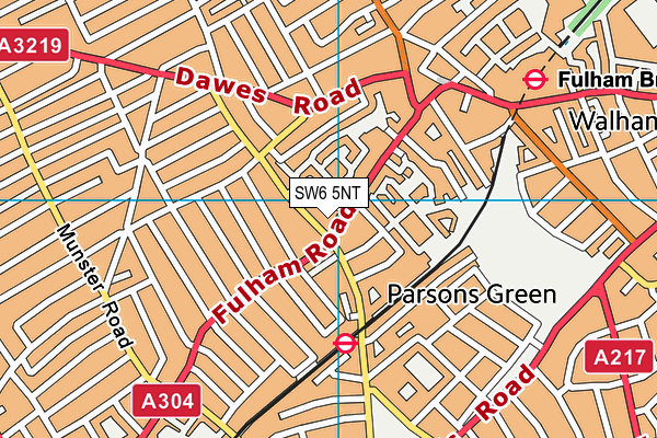 SW6 5NT map - OS VectorMap District (Ordnance Survey)