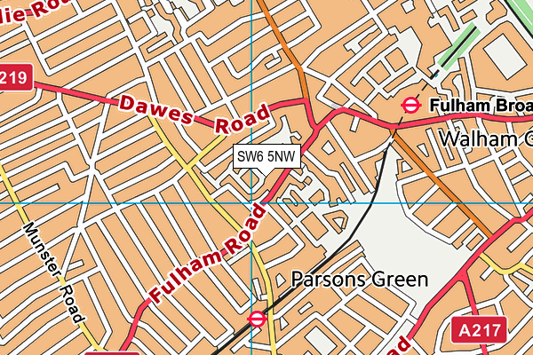 SW6 5NW map - OS VectorMap District (Ordnance Survey)