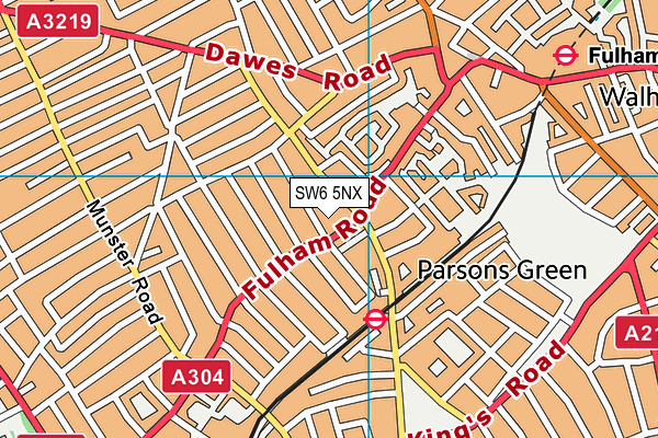 SW6 5NX map - OS VectorMap District (Ordnance Survey)