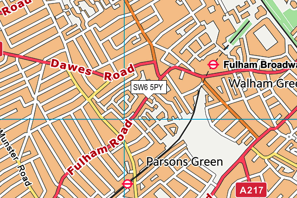 SW6 5PY map - OS VectorMap District (Ordnance Survey)