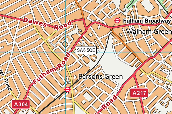 SW6 5QE map - OS VectorMap District (Ordnance Survey)