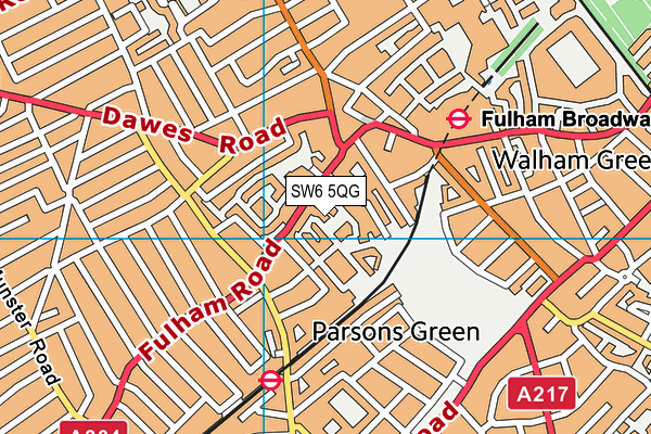 SW6 5QG map - OS VectorMap District (Ordnance Survey)