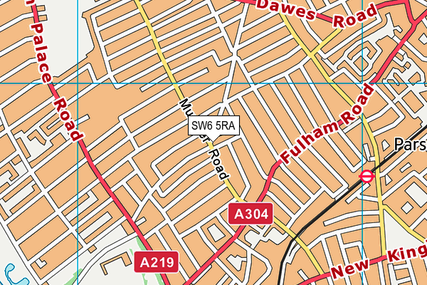 SW6 5RA map - OS VectorMap District (Ordnance Survey)