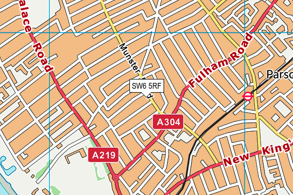 SW6 5RF map - OS VectorMap District (Ordnance Survey)