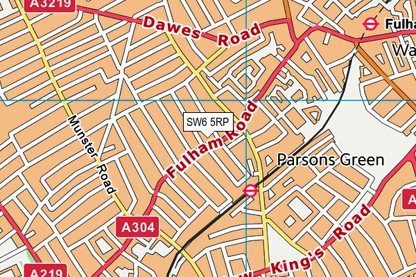 SW6 5RP map - OS VectorMap District (Ordnance Survey)