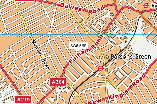 SW6 5RS map - OS VectorMap District (Ordnance Survey)