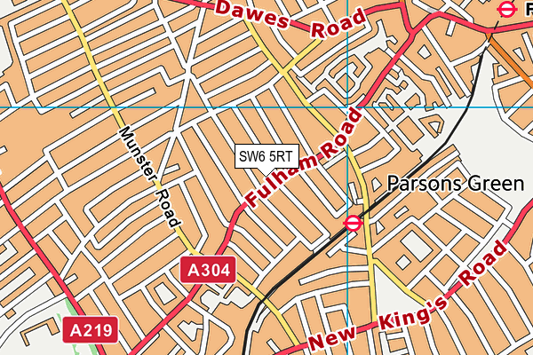 SW6 5RT map - OS VectorMap District (Ordnance Survey)