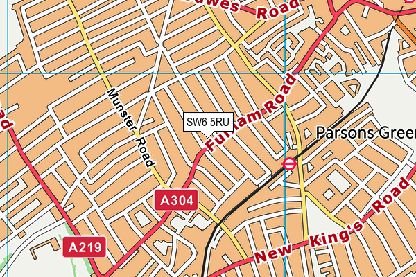 SW6 5RU map - OS VectorMap District (Ordnance Survey)