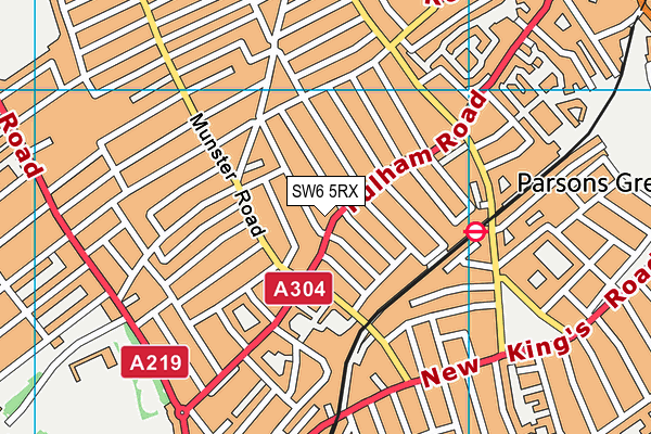 SW6 5RX map - OS VectorMap District (Ordnance Survey)