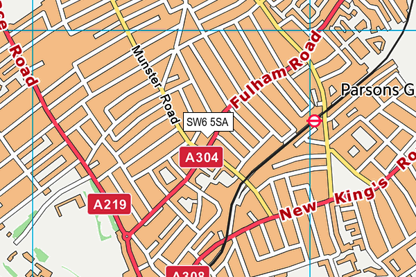 SW6 5SA map - OS VectorMap District (Ordnance Survey)