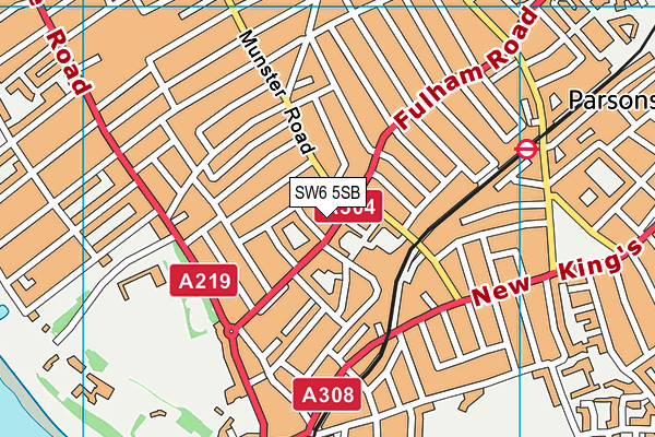 SW6 5SB map - OS VectorMap District (Ordnance Survey)