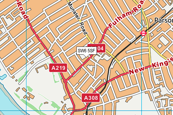 SW6 5SF map - OS VectorMap District (Ordnance Survey)