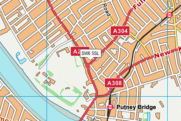 SW6 5SL map - OS VectorMap District (Ordnance Survey)