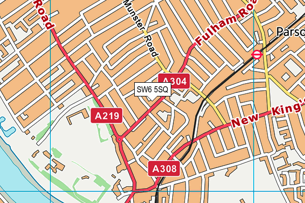 SW6 5SQ map - OS VectorMap District (Ordnance Survey)