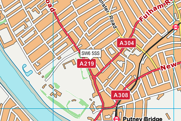 SW6 5SS map - OS VectorMap District (Ordnance Survey)