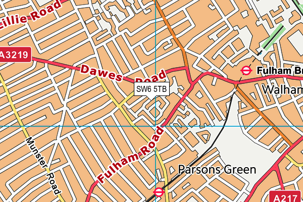 SW6 5TB map - OS VectorMap District (Ordnance Survey)