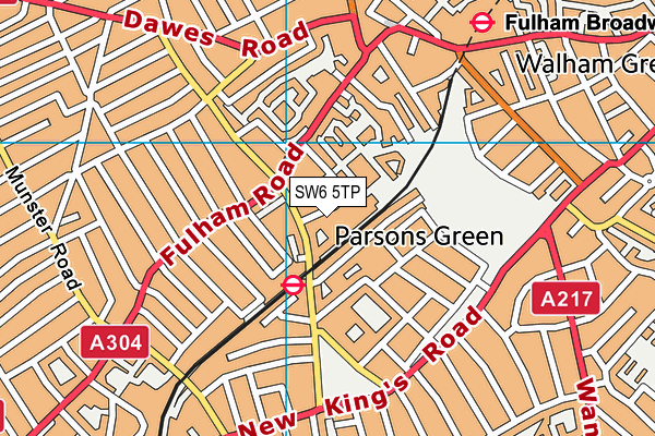 SW6 5TP map - OS VectorMap District (Ordnance Survey)