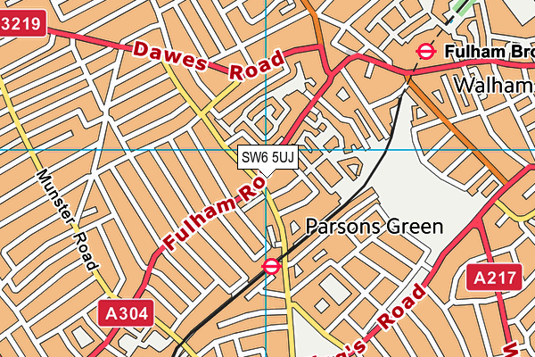 SW6 5UJ map - OS VectorMap District (Ordnance Survey)