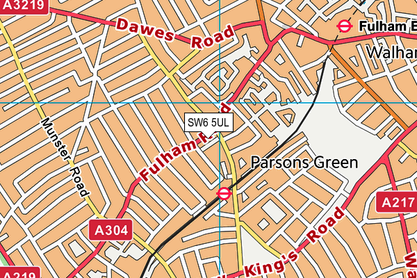 SW6 5UL map - OS VectorMap District (Ordnance Survey)