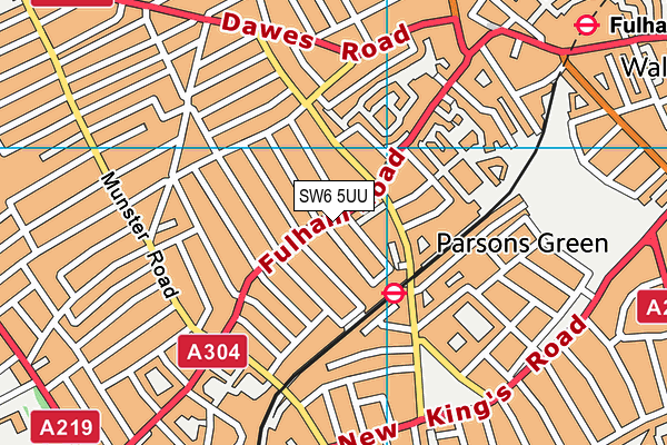 SW6 5UU map - OS VectorMap District (Ordnance Survey)