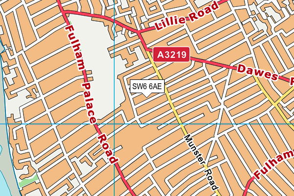 SW6 6AE map - OS VectorMap District (Ordnance Survey)