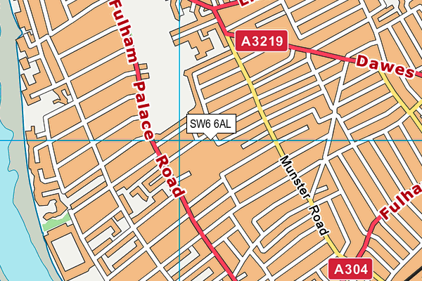 SW6 6AL map - OS VectorMap District (Ordnance Survey)