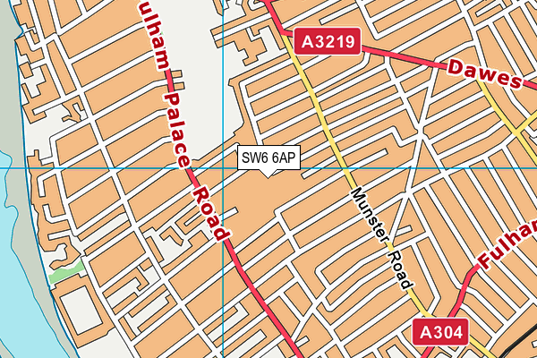 SW6 6AP map - OS VectorMap District (Ordnance Survey)