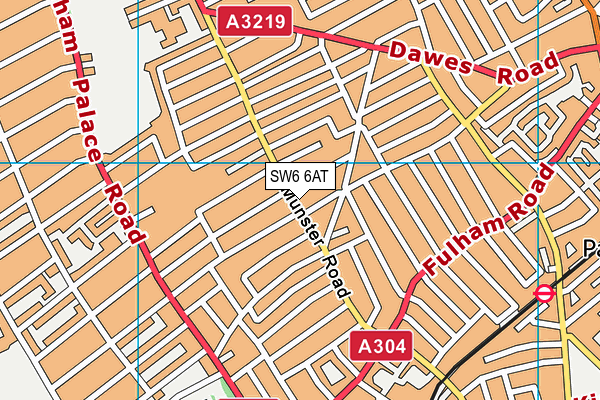 SW6 6AT map - OS VectorMap District (Ordnance Survey)