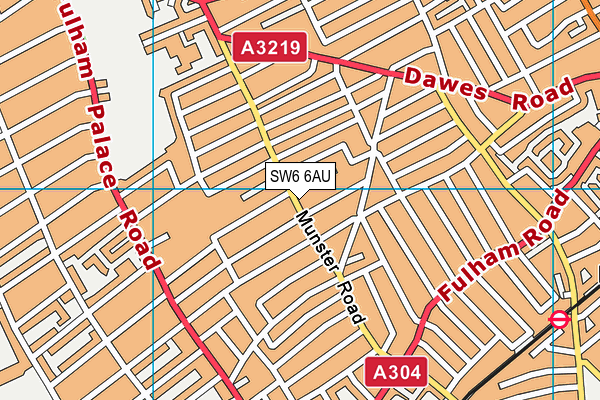 SW6 6AU map - OS VectorMap District (Ordnance Survey)