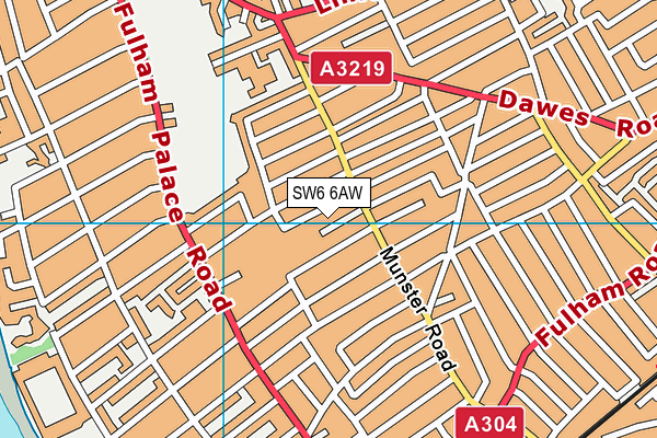 SW6 6AW map - OS VectorMap District (Ordnance Survey)