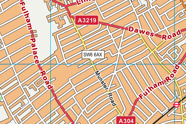 SW6 6AX map - OS VectorMap District (Ordnance Survey)