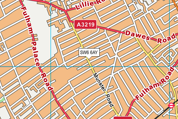 SW6 6AY map - OS VectorMap District (Ordnance Survey)