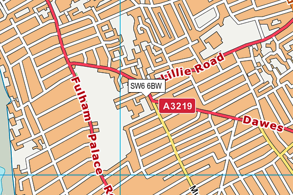 SW6 6BW map - OS VectorMap District (Ordnance Survey)