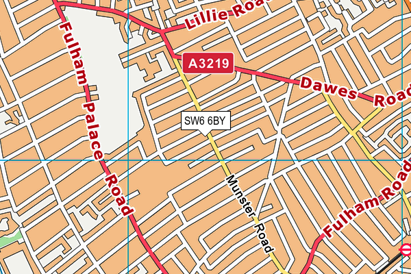 SW6 6BY map - OS VectorMap District (Ordnance Survey)