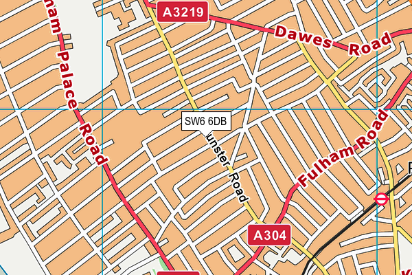 SW6 6DB map - OS VectorMap District (Ordnance Survey)