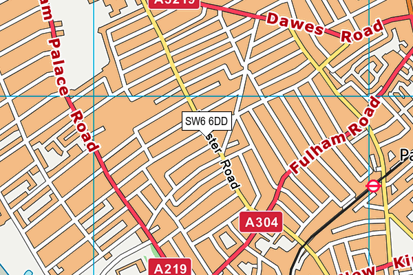 SW6 6DD map - OS VectorMap District (Ordnance Survey)