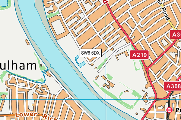 Bishops Park (Fulham) map (SW6 6DX) - OS VectorMap District (Ordnance Survey)