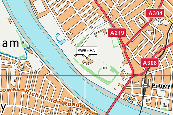 SW6 6EA map - OS VectorMap District (Ordnance Survey)