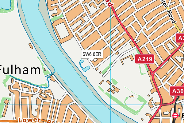 SW6 6ER map - OS VectorMap District (Ordnance Survey)