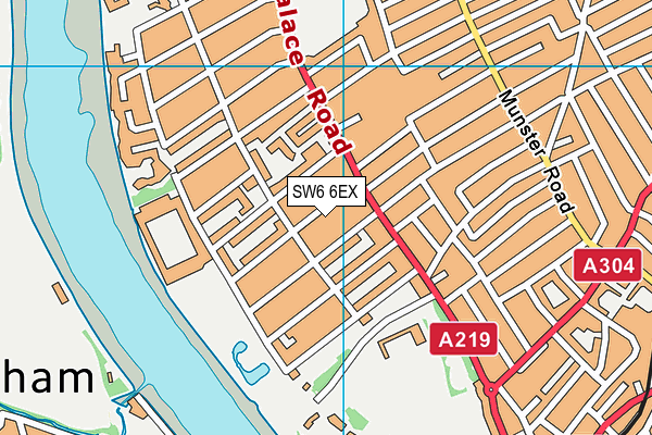 SW6 6EX map - OS VectorMap District (Ordnance Survey)